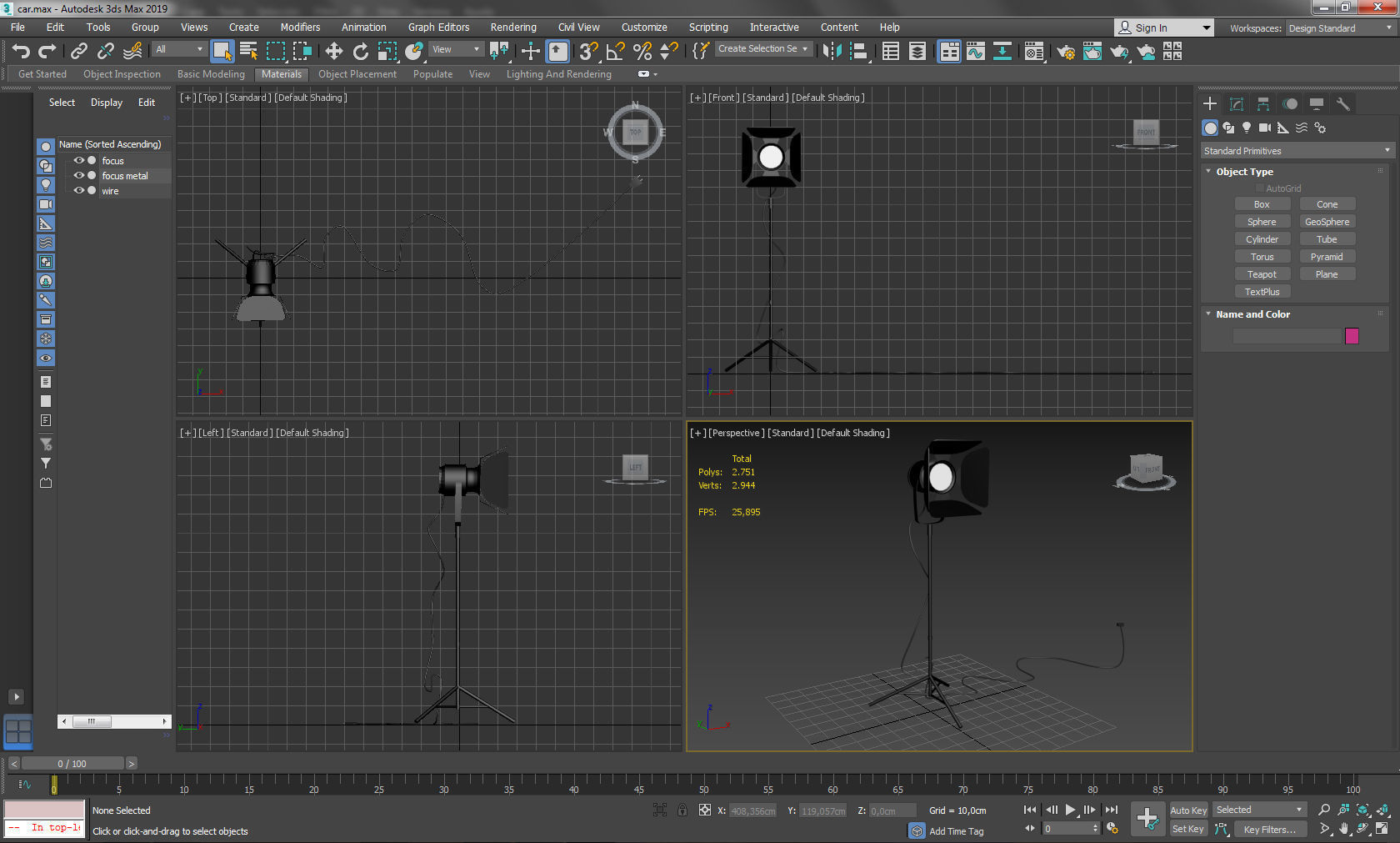 Focus Lamp 1 Lowpoly Low-poly 3D model_6