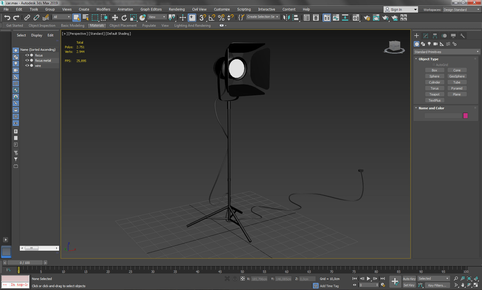 Focus Lamp 1 Lowpoly Low-poly 3D model_7