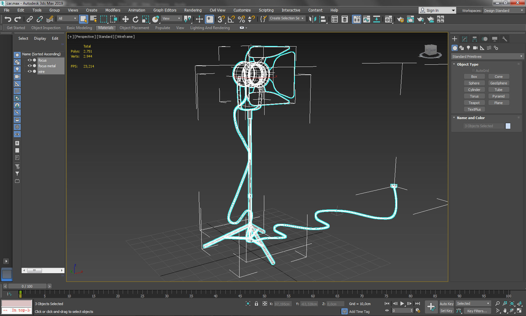 Focus Lamp 1 Lowpoly Low-poly 3D model_8