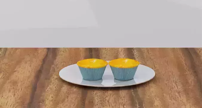 Cheesetart two cupcakes on plate