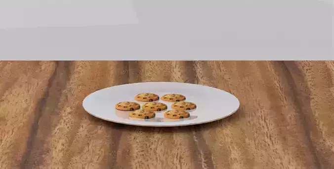 Cookies on plate on wooden table