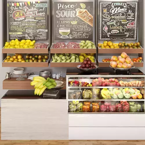 Showcase Fruits and Vegetables 3D model