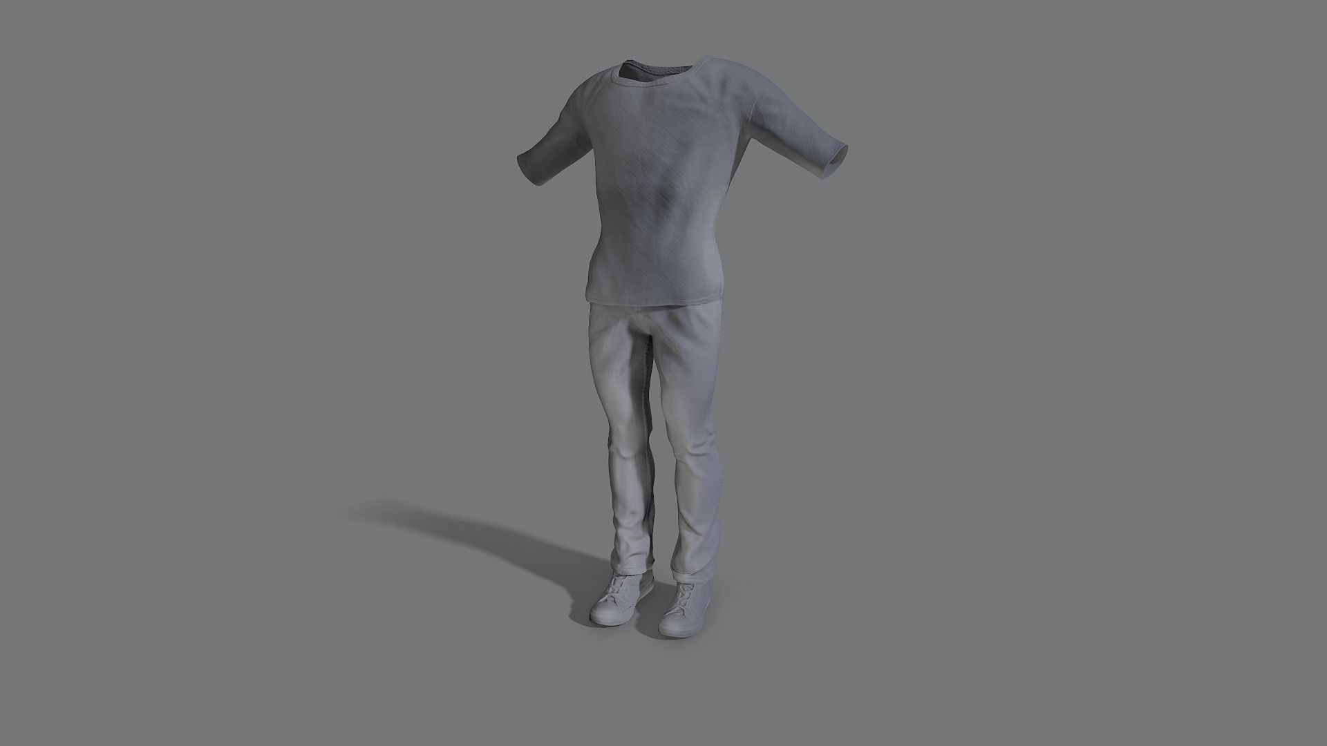Clothing Set mannequin wearing jeans and shirt Low-poly 3D model_5
