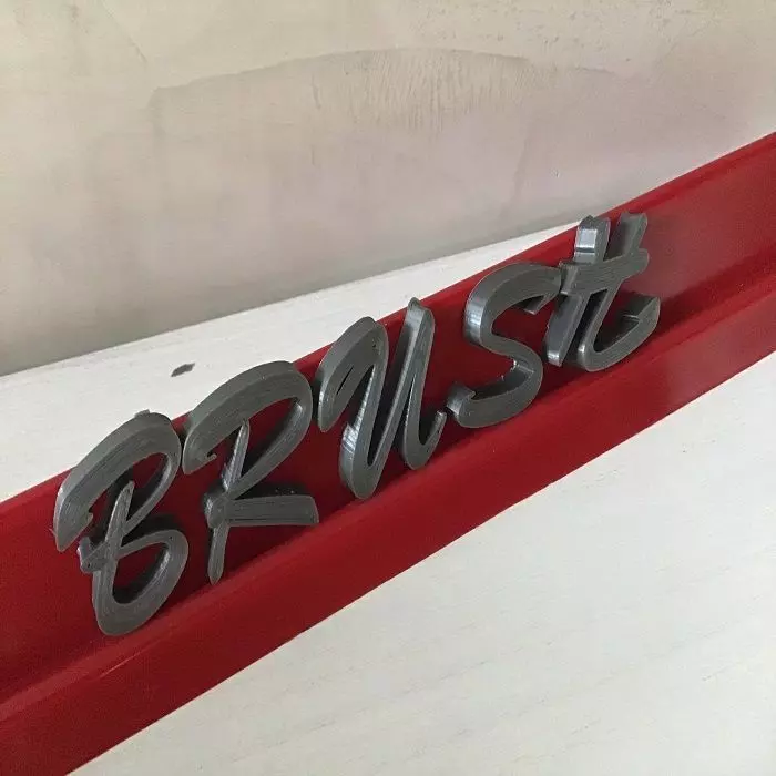 Test BRUSH font 3d letters free download Free 3D print model