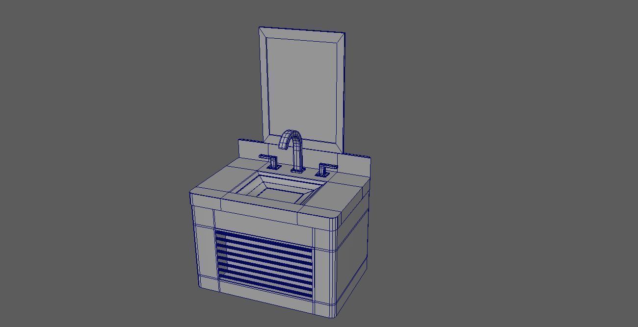 Modern Bathroom Sink 3D model_5
