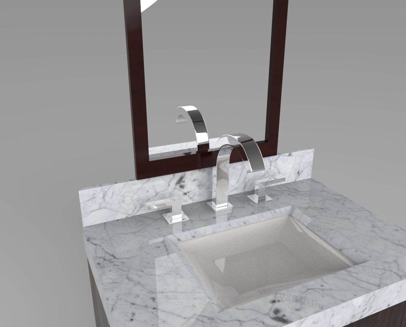Modern Bathroom Sink 3D model_3