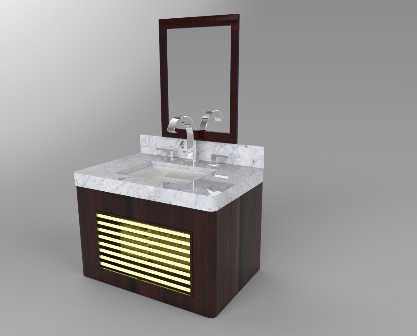 Modern Bathroom Sink 3D model_2