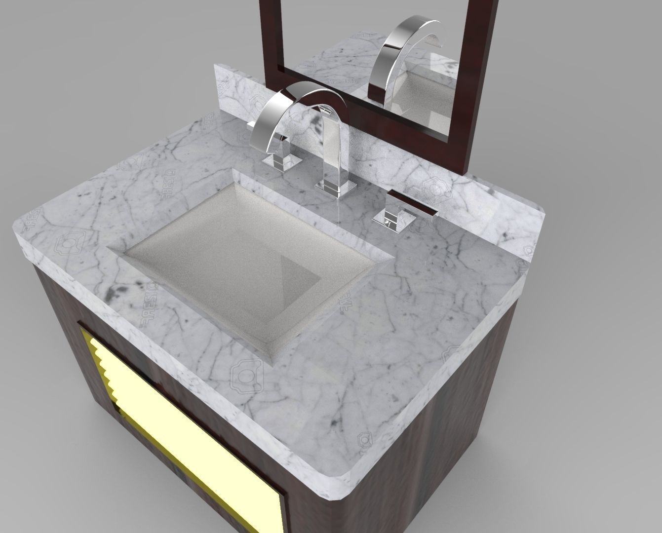 Modern Bathroom Sink 3D model_4