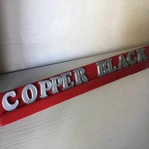 Test COPPER BLACK font  3d letters  free download Free 3D print model