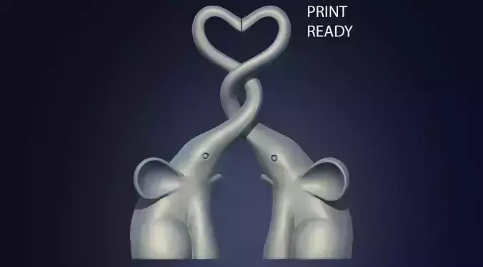 HOME DECOR ELEPHANT LOVE  3D print model