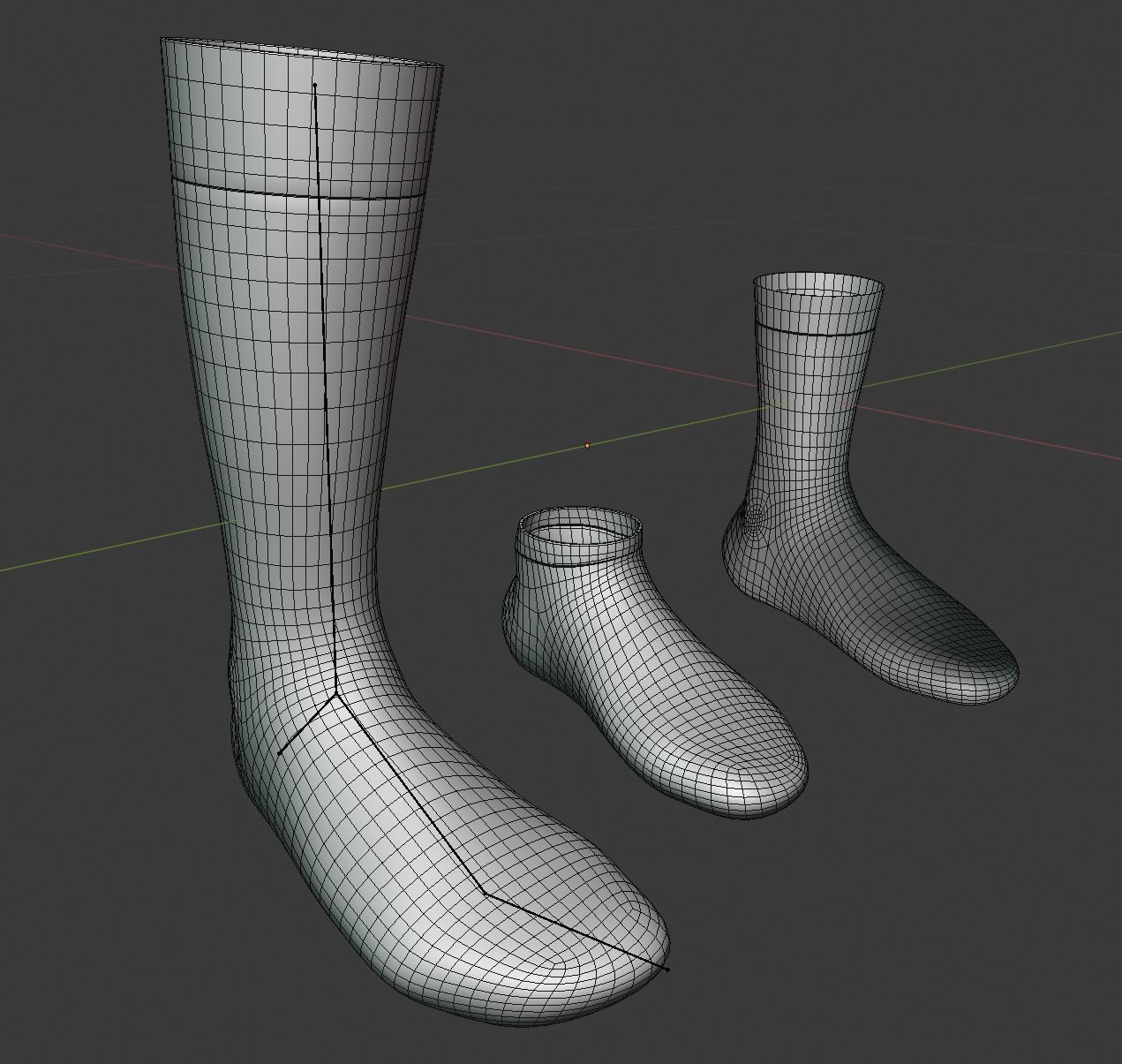 Full Mockup for socks Low-poly 3D model_3