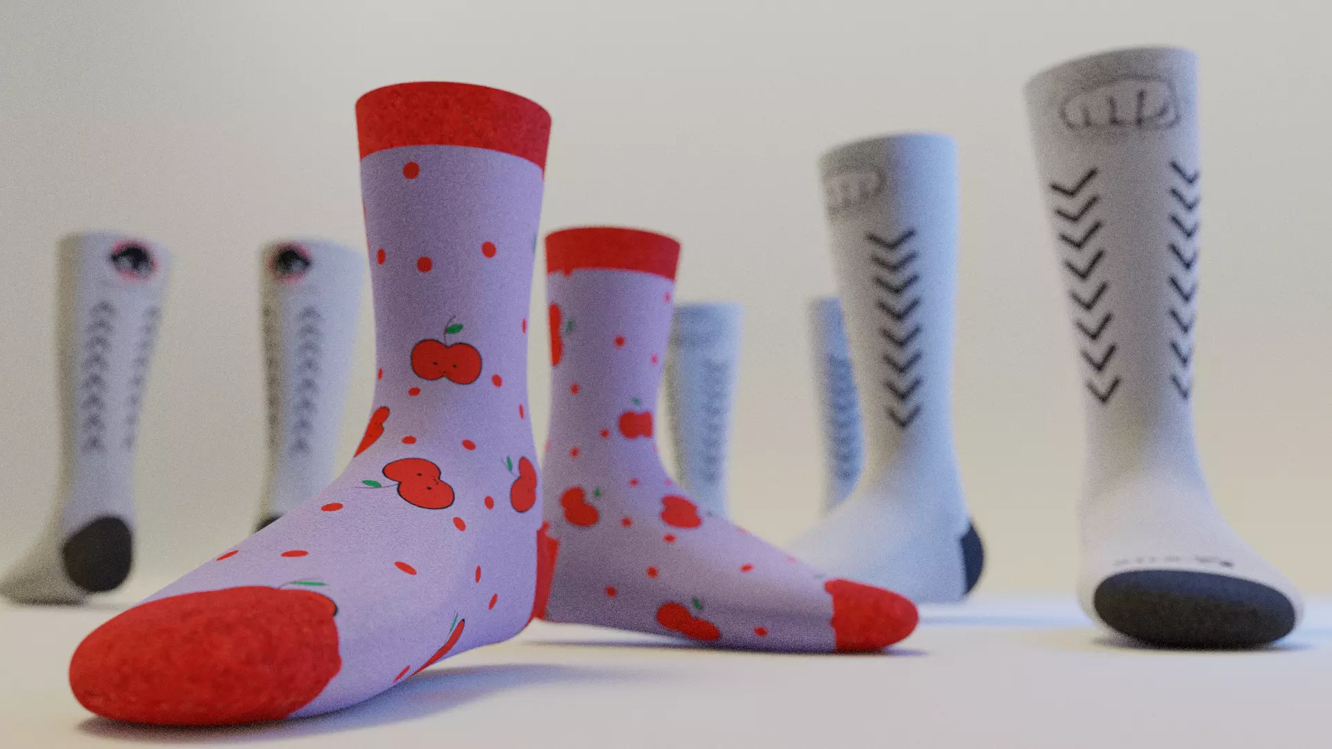 Full Mockup for socks Low-poly 3D model_0