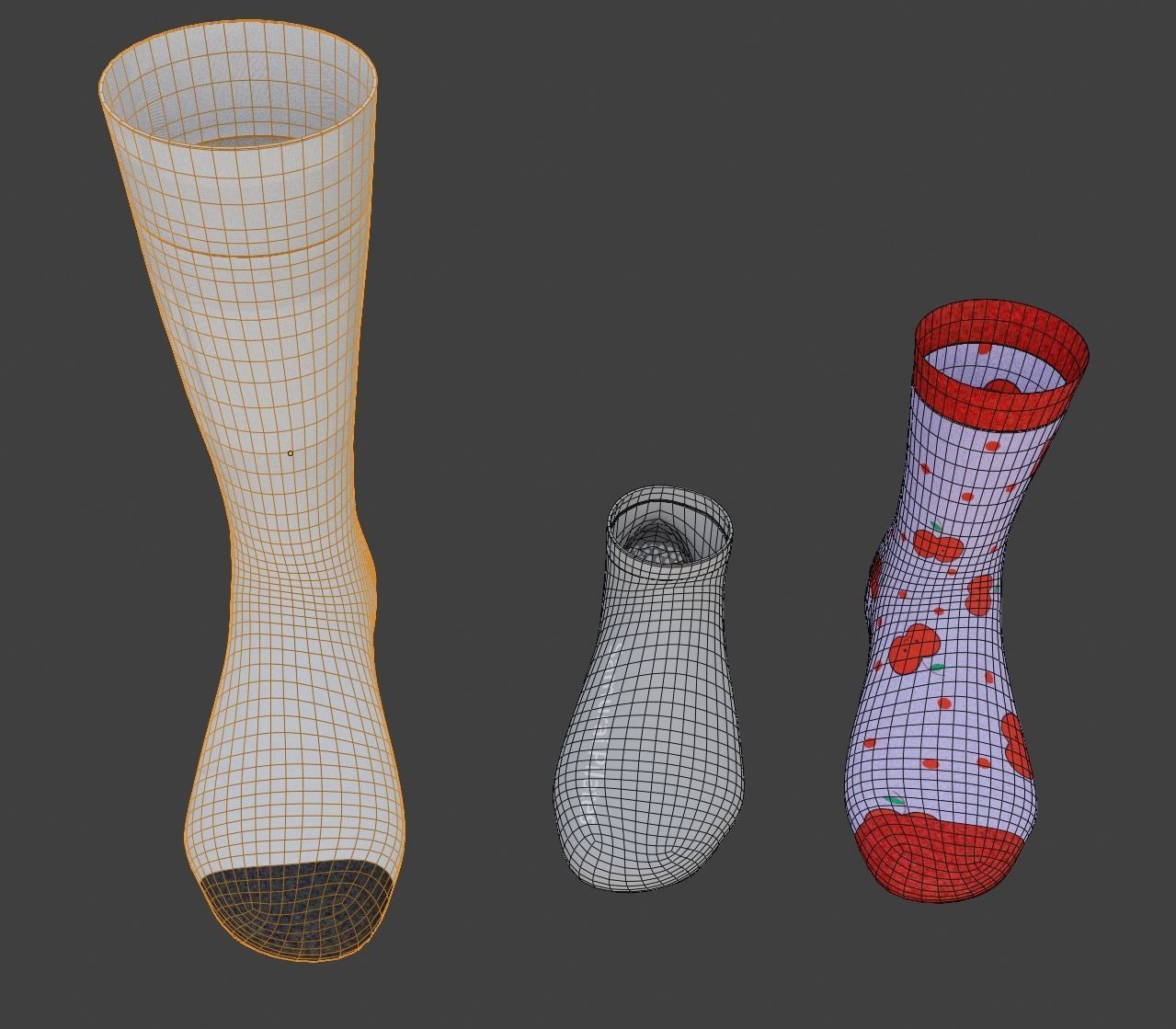 Full Mockup for socks Low-poly 3D model_10
