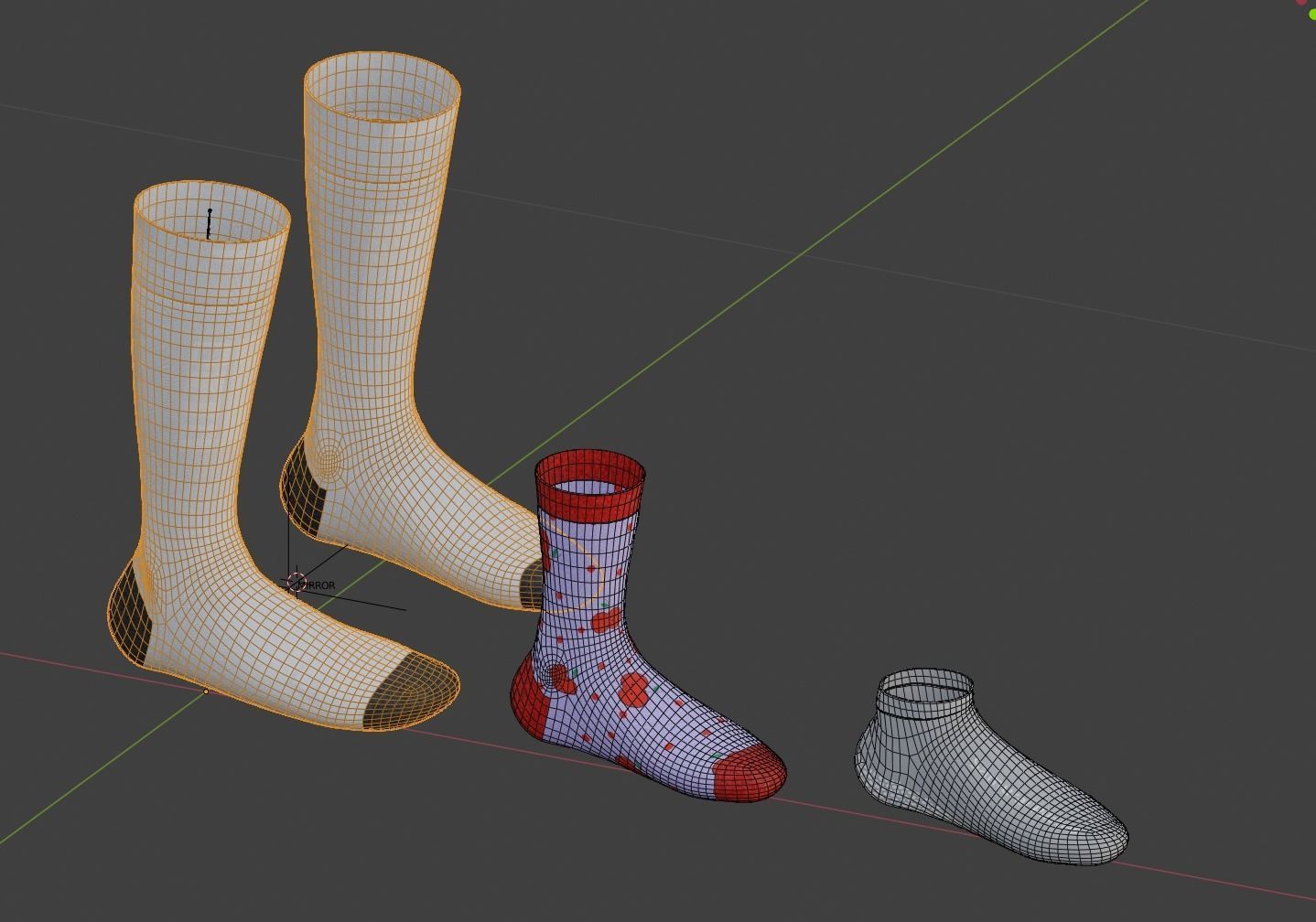 Full Mockup for socks Low-poly 3D model_8