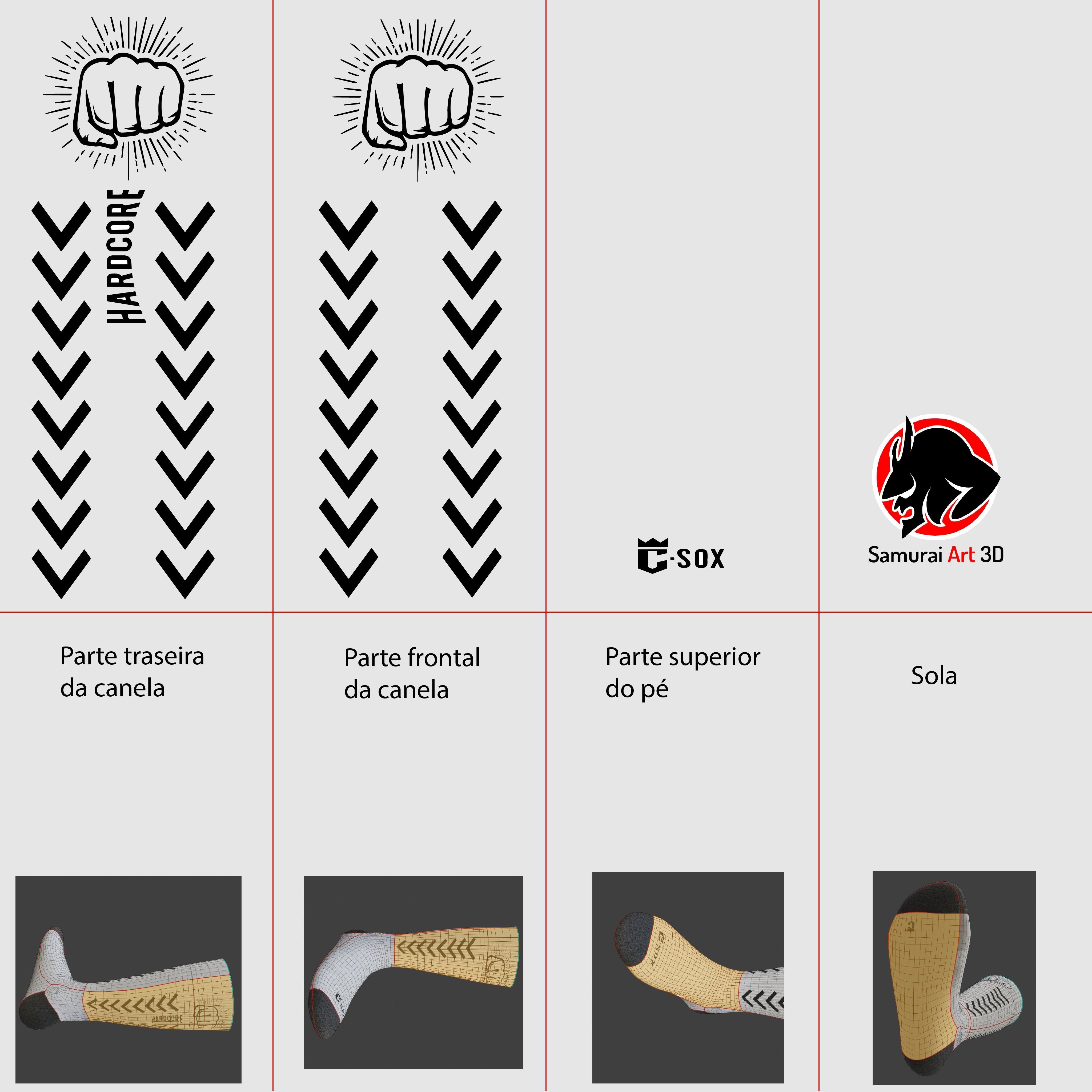 Full Mockup for socks Low-poly 3D model_2