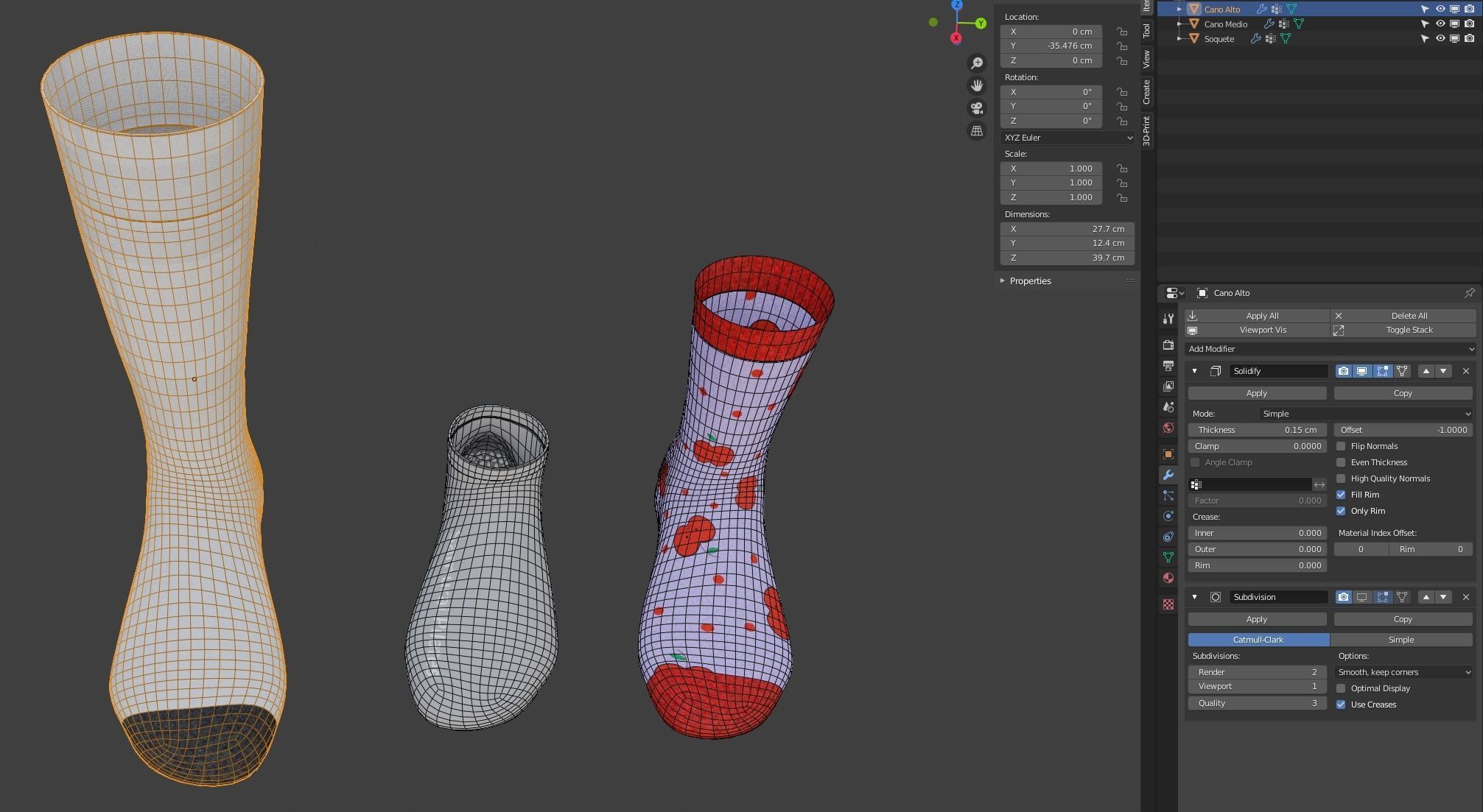 Full Mockup for socks Low-poly 3D model_9