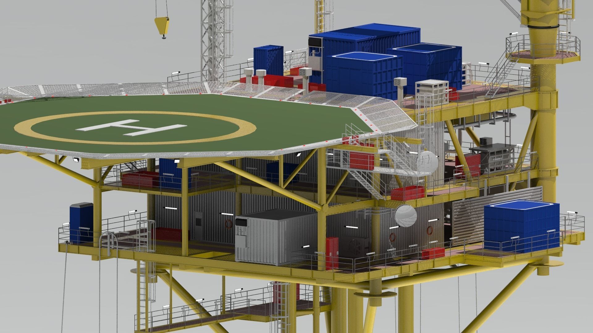 minimum facility platform 3D model_24