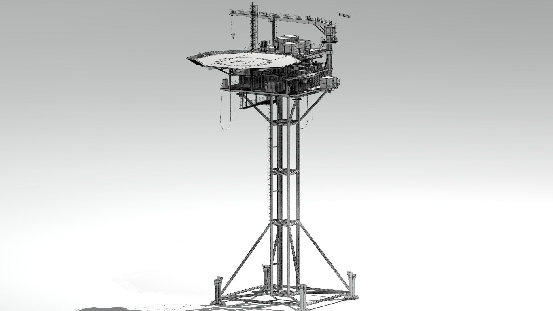 minimum facility platform 3D model_21