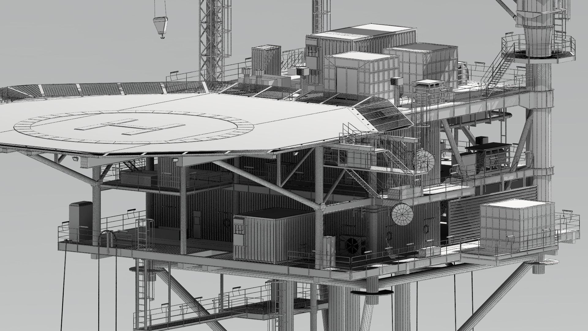 minimum facility platform 3D model_25