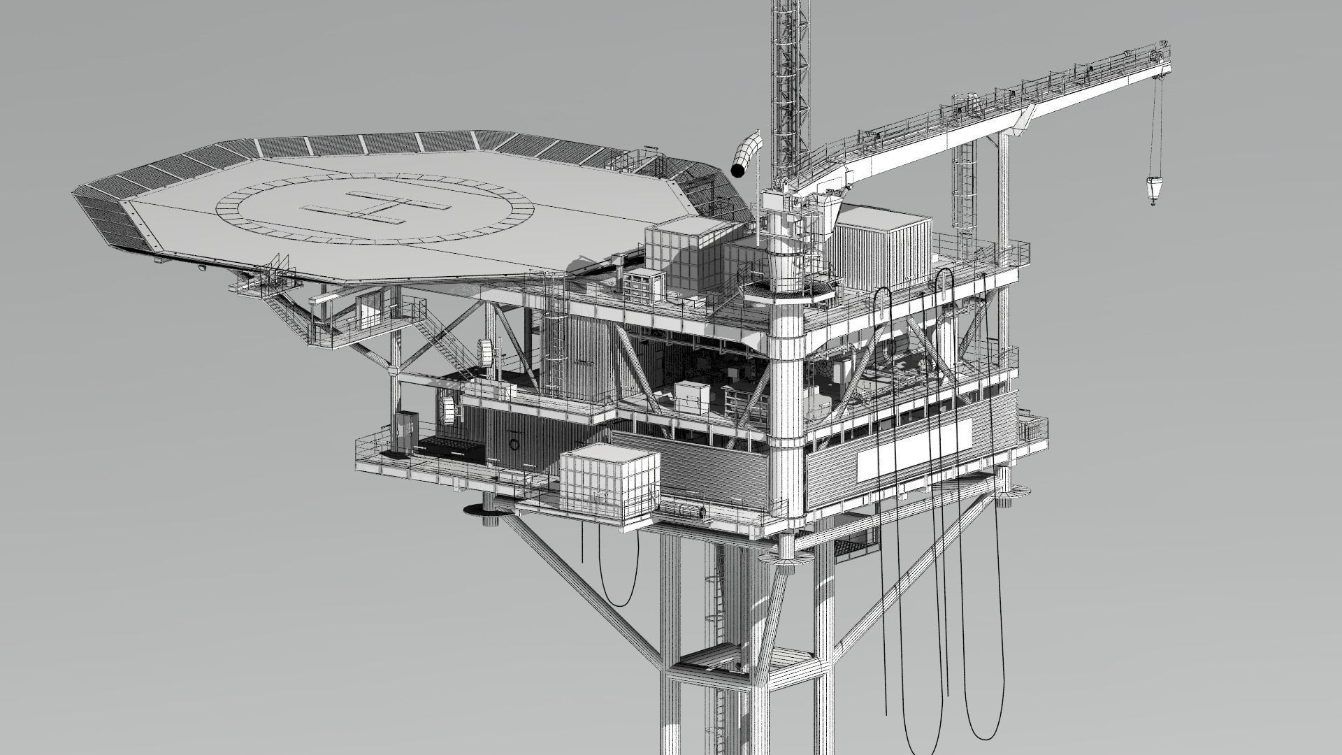 minimum facility platform 3D model_1