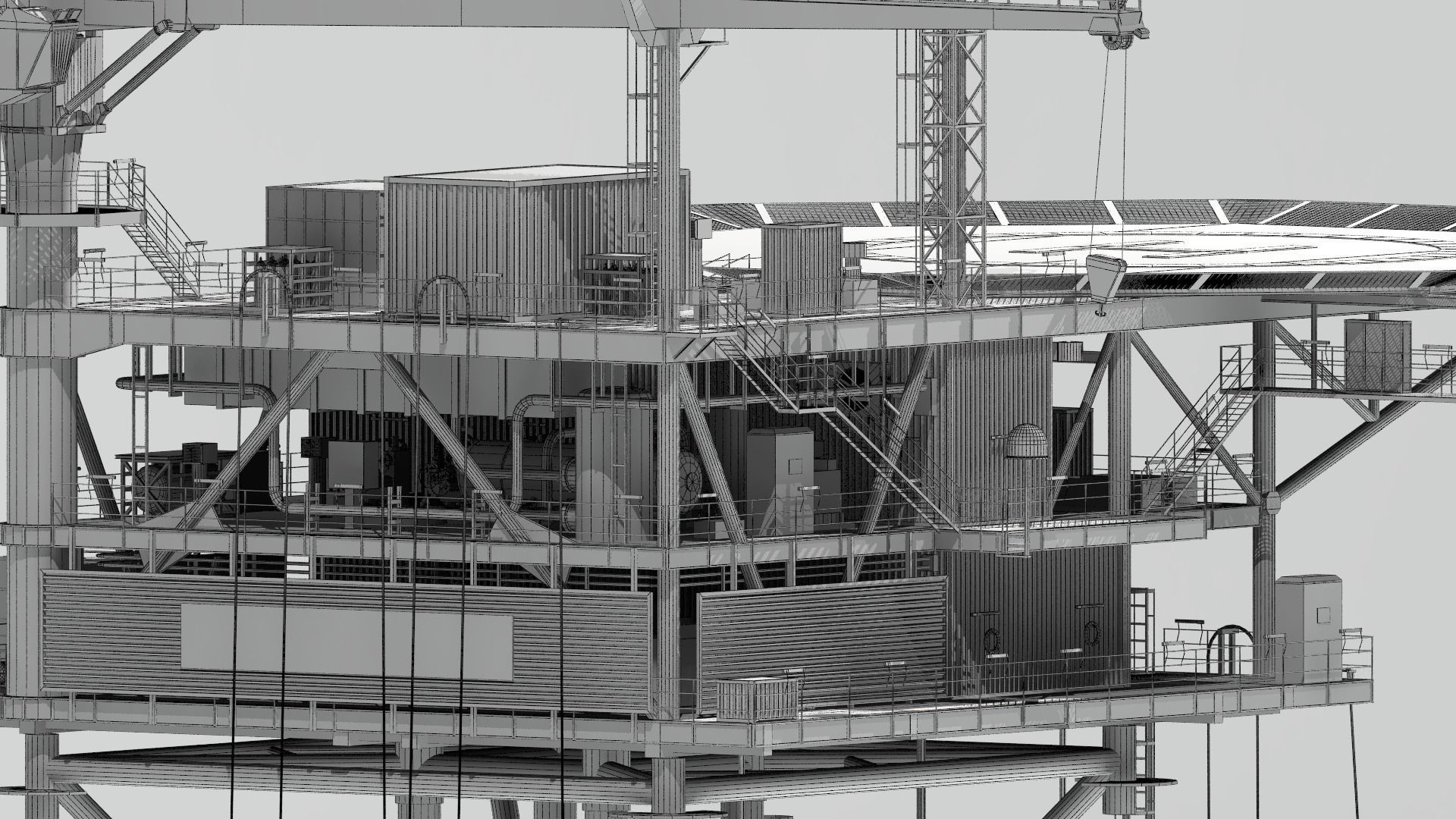 minimum facility platform 3D model_27