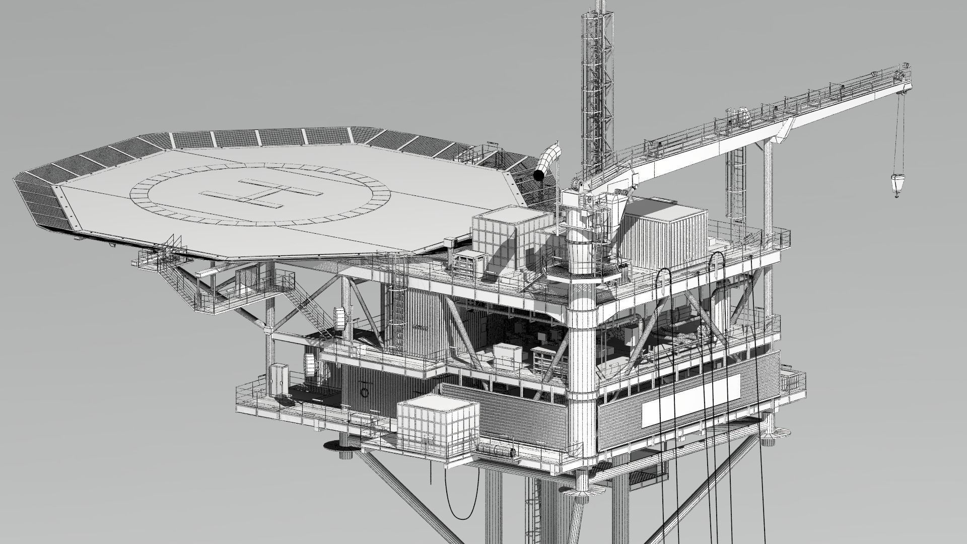 minimum facility platform 3D model_5