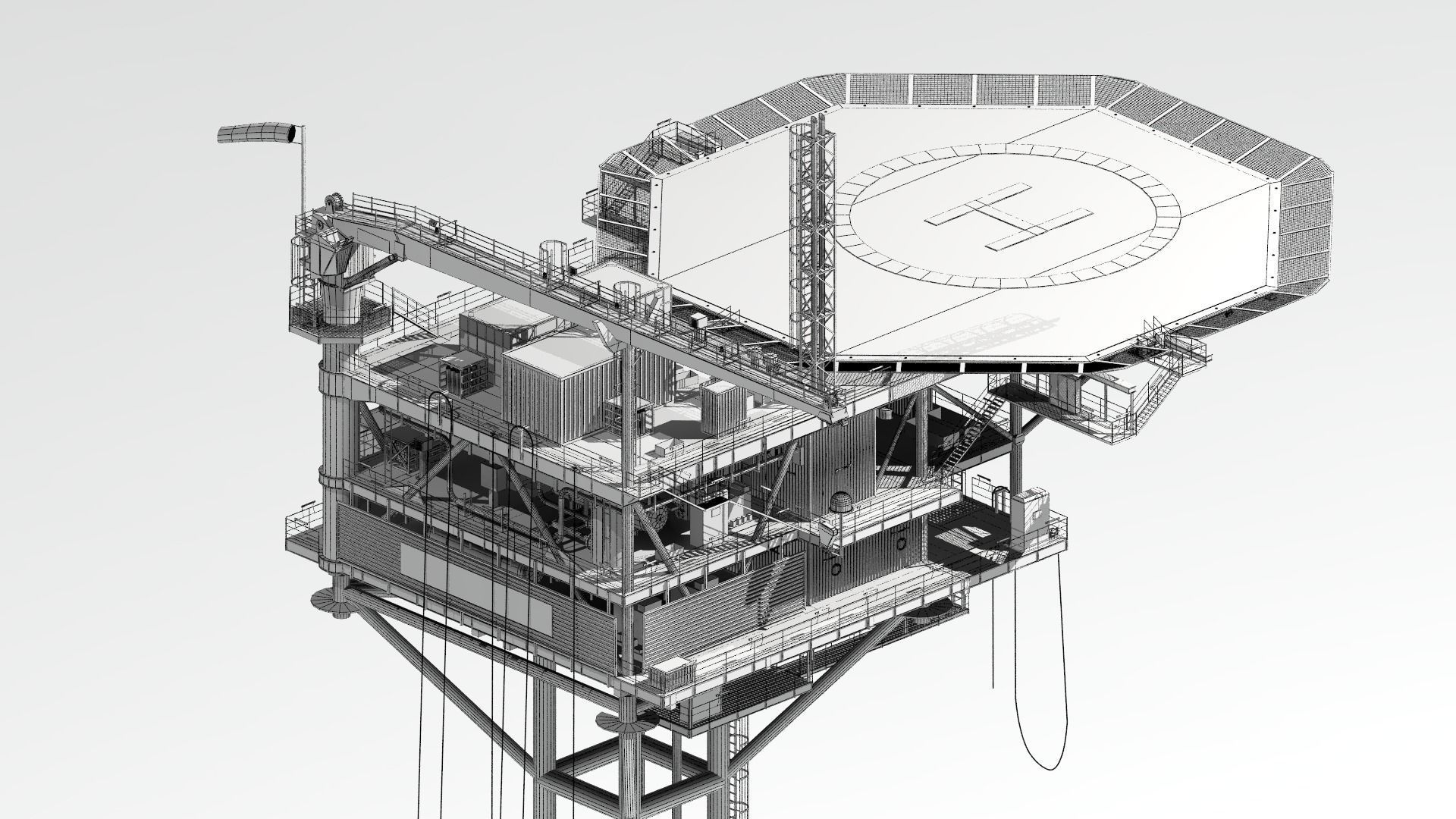 minimum facility platform 3D model_13