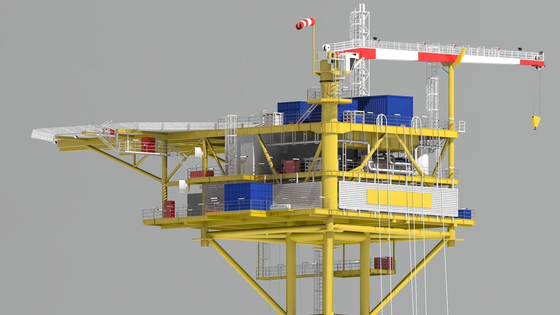 minimum facility platform 3D model_6