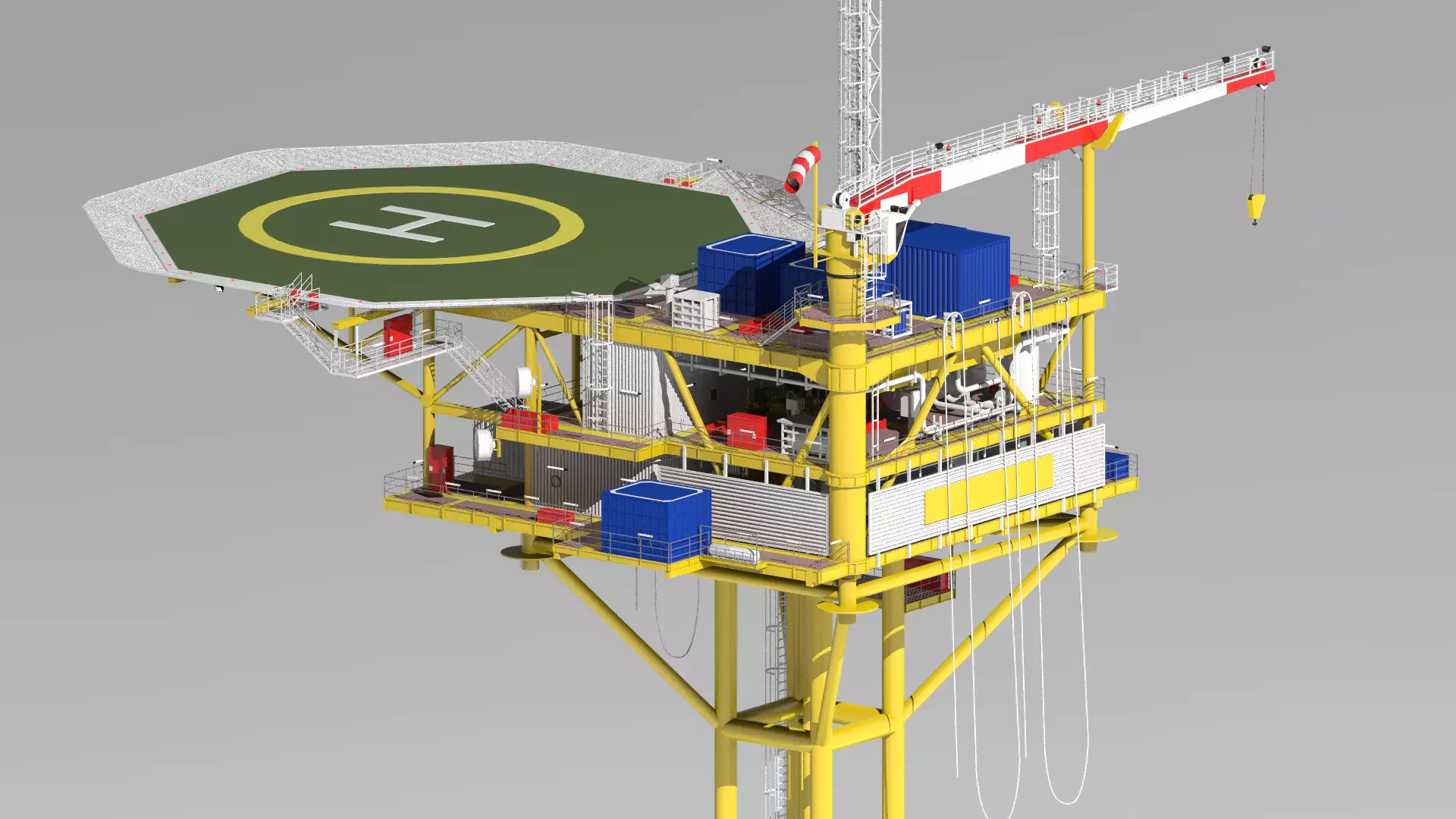 minimum facility platform 3D model_0