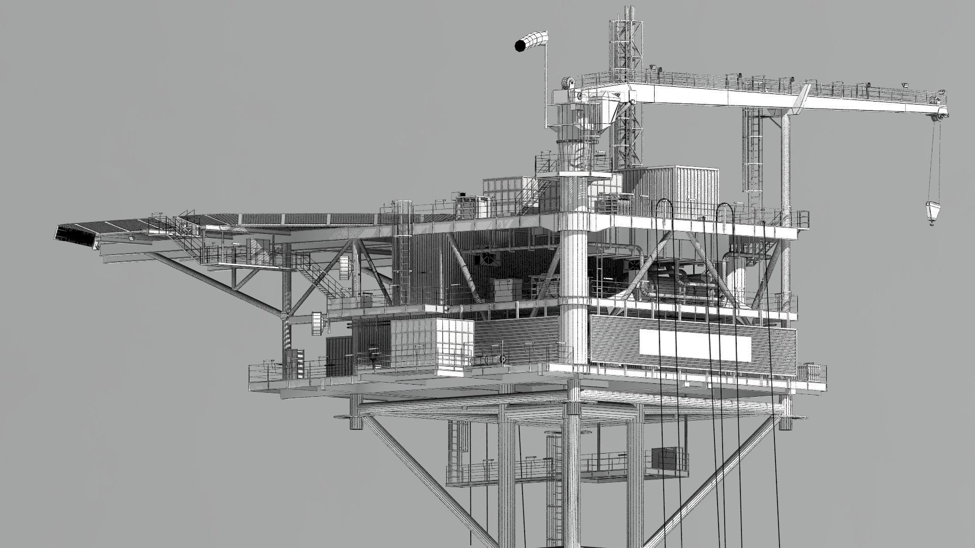 minimum facility platform 3D model_7