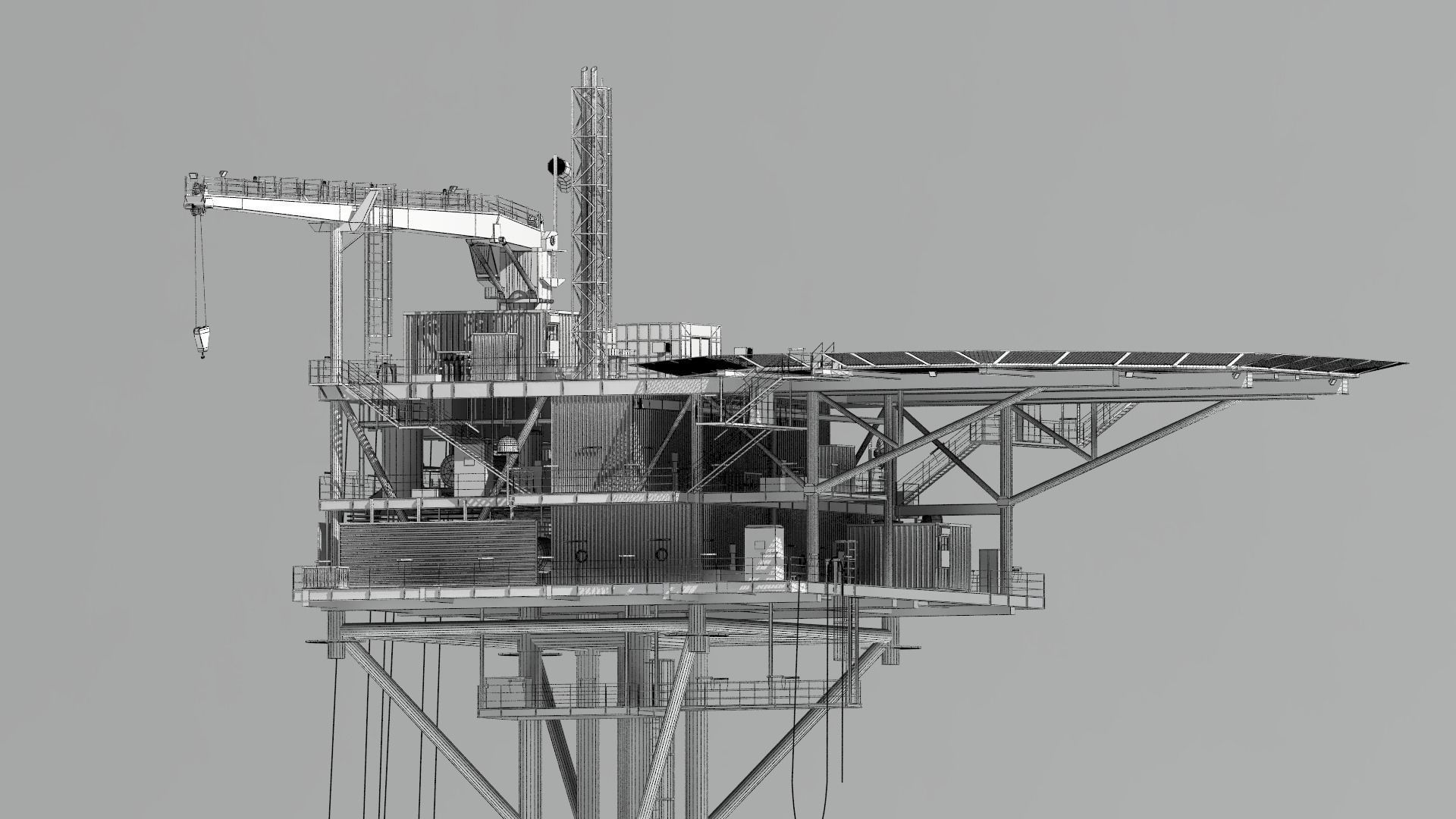 minimum facility platform 3D model_9