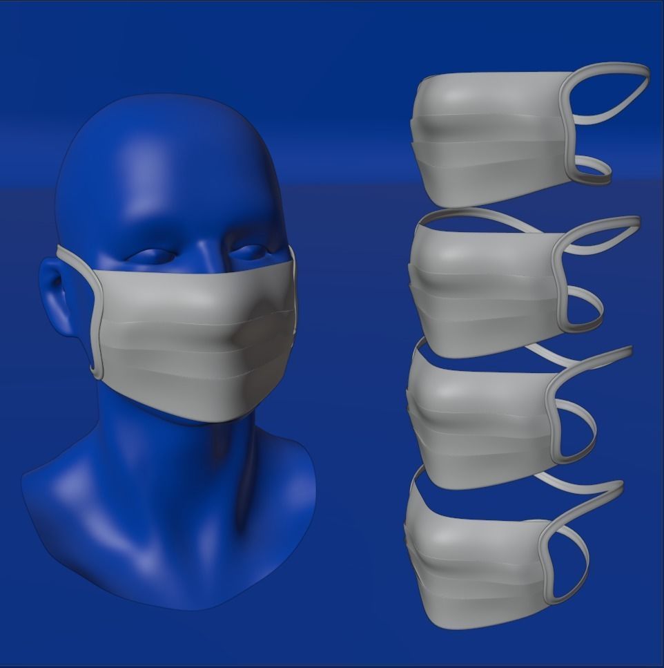 Custom Medical Antiviral Mockup Model Mask - 3D Model - Blender Low-poly 3D model_5