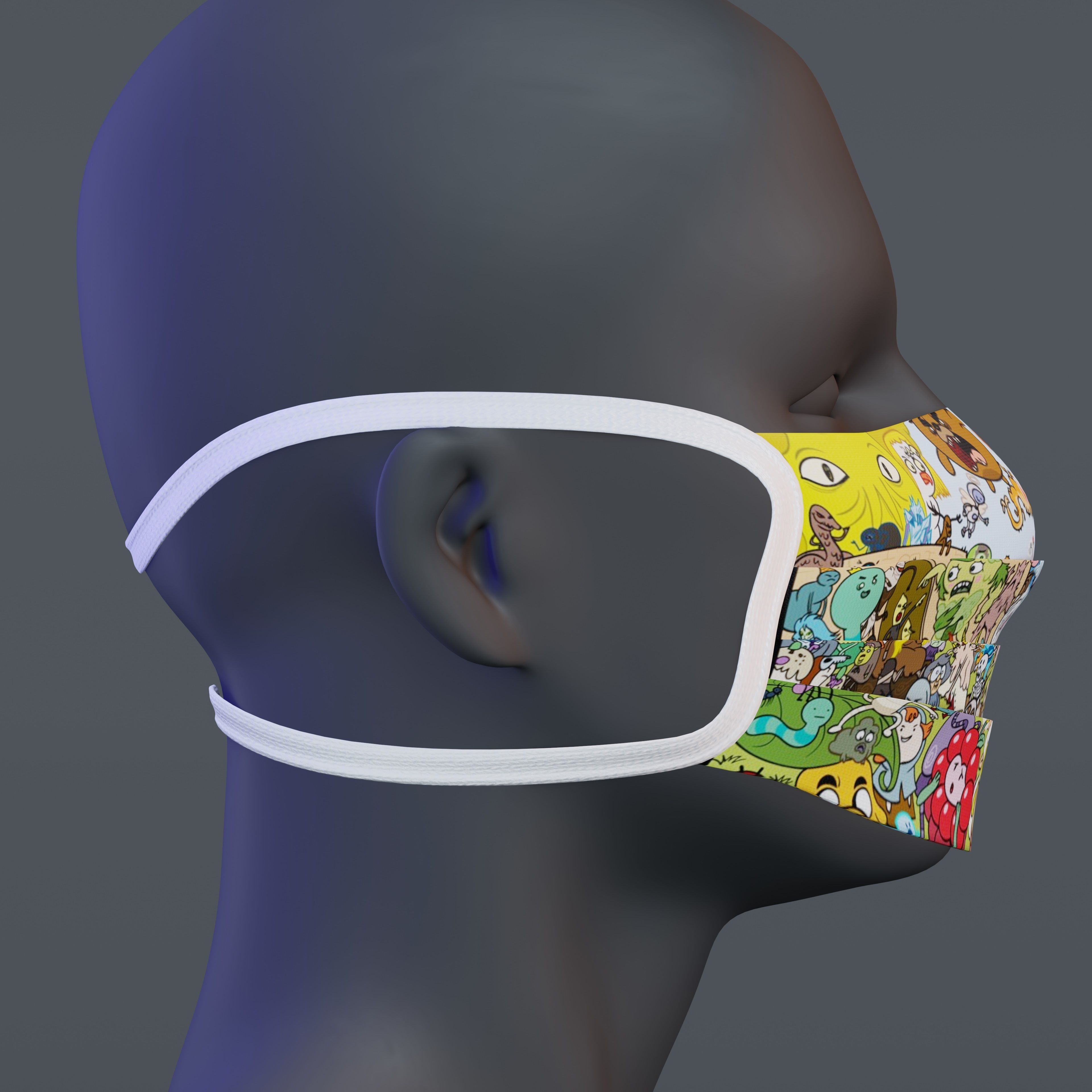Custom Medical Antiviral Mockup Model Mask - 3D Model - Blender Low-poly 3D model_3