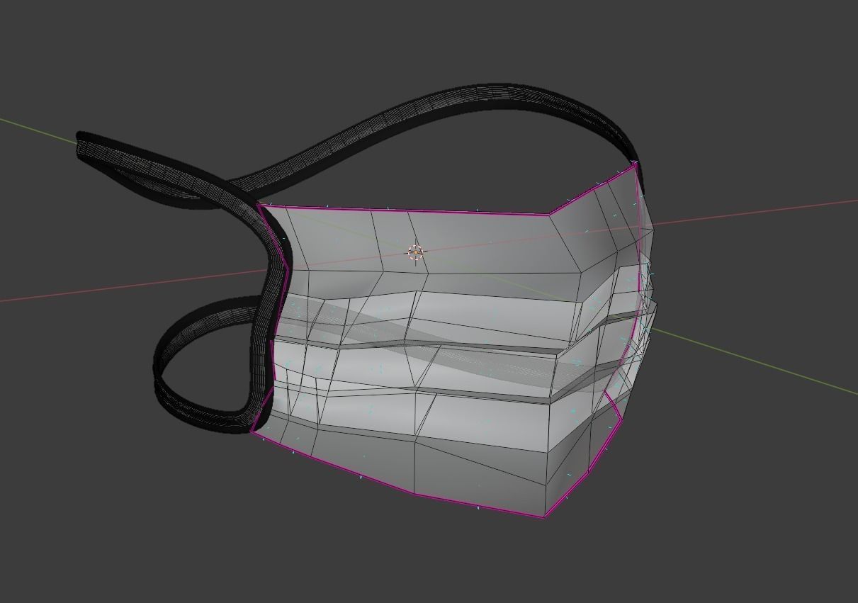 Custom Medical Antiviral Mockup Model Mask - 3D Model - Blender Low-poly 3D model_7