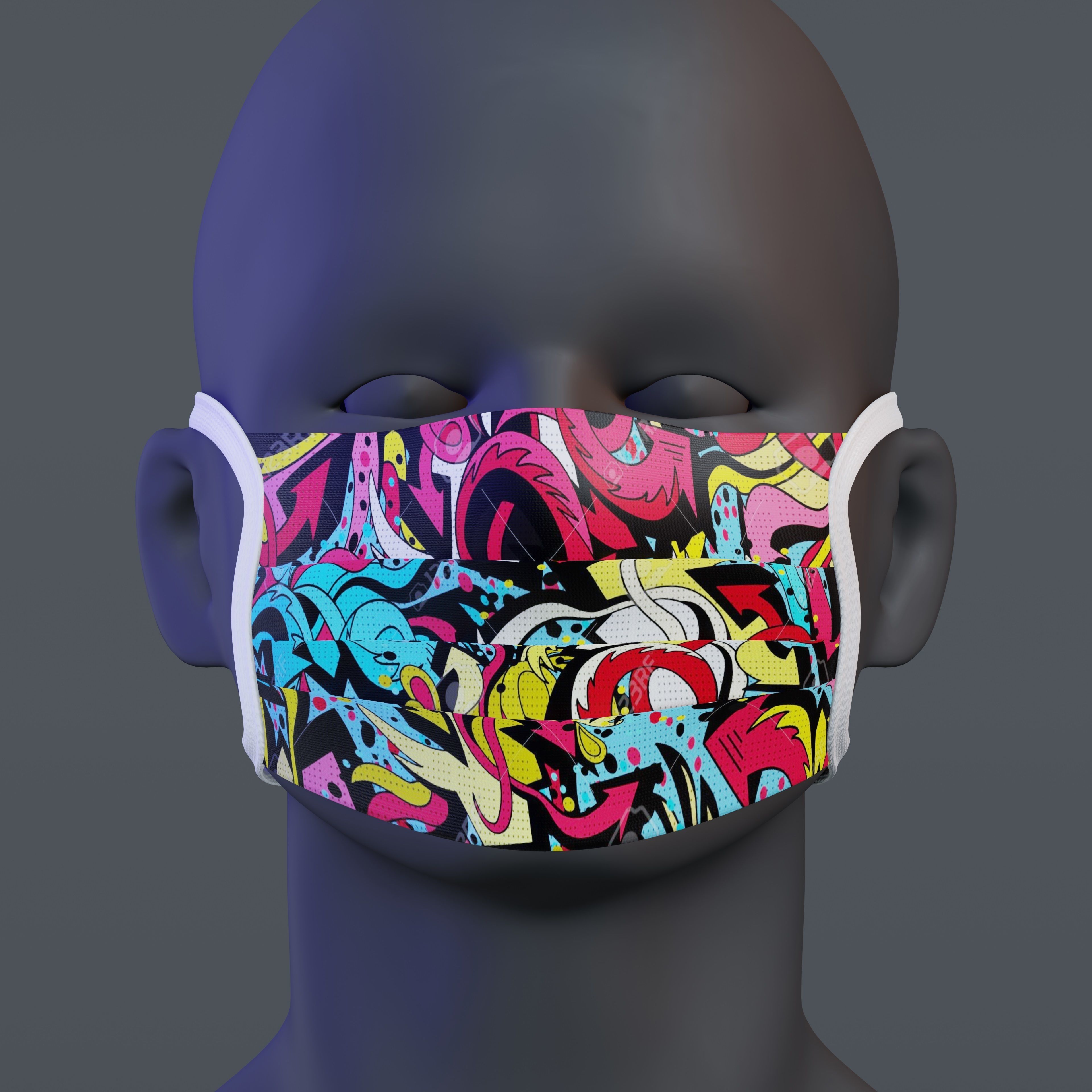 Custom Medical Antiviral Mockup Model Mask - 3D Model - Blender Low-poly 3D model_13
