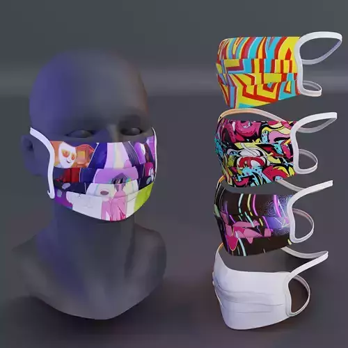 Custom Medical Antiviral Mockup Model  Mask - 3D Model - Blender Low-poly 3D model
