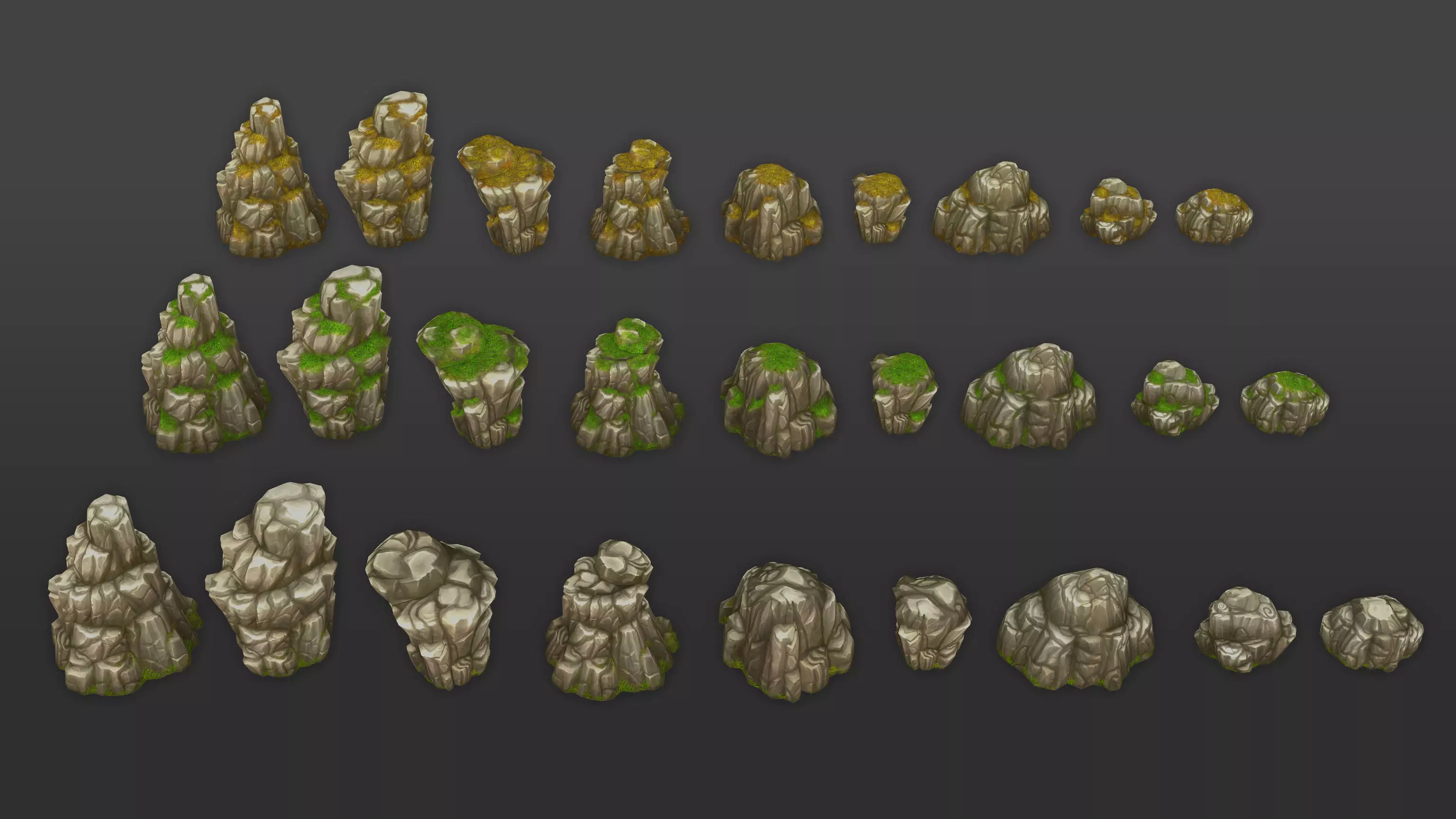 Rock Formation Pack 3 Low-poly 3D model_0