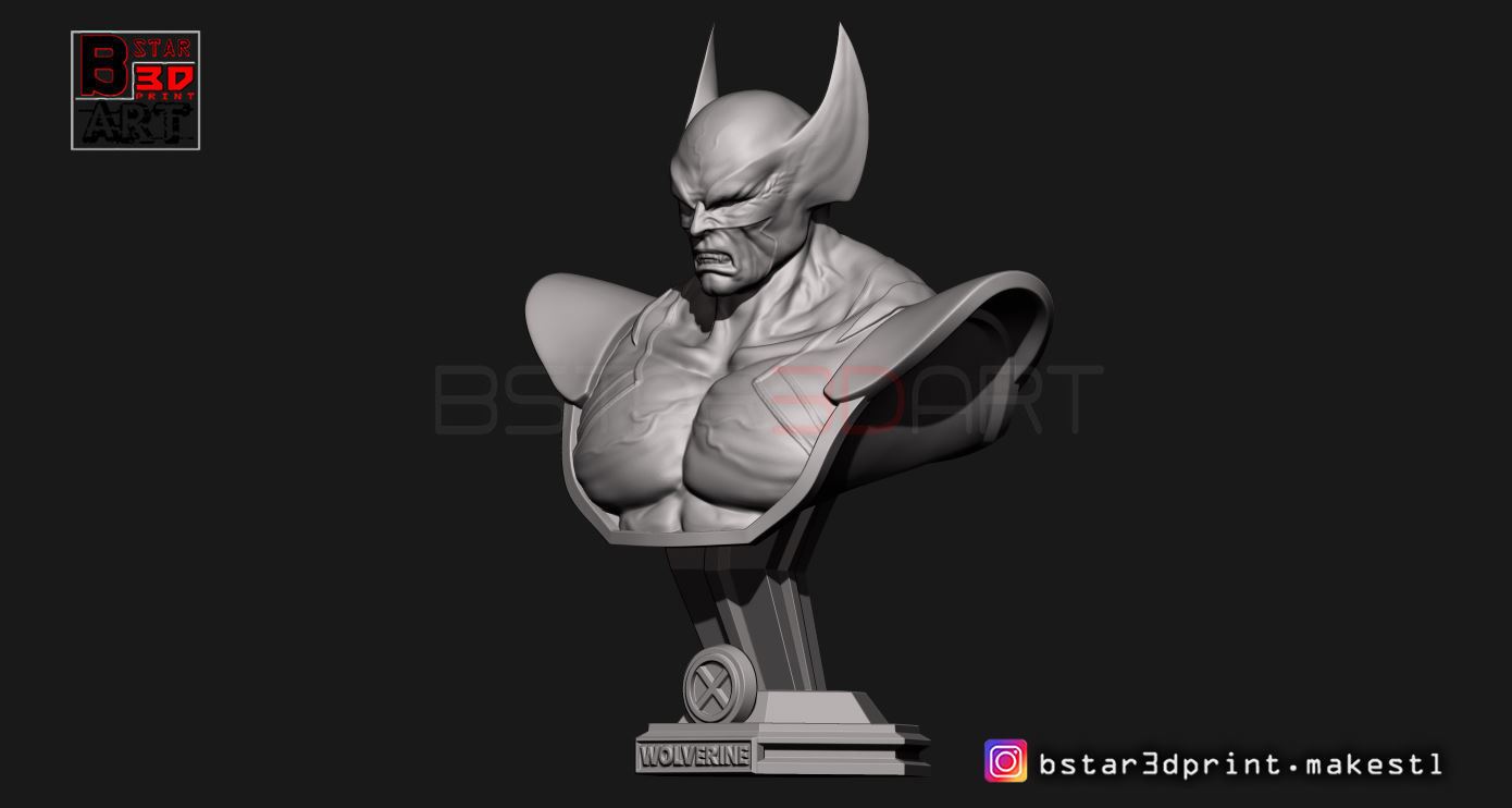 Wolverine Bust - X men  - from Marvel 3D print model_2