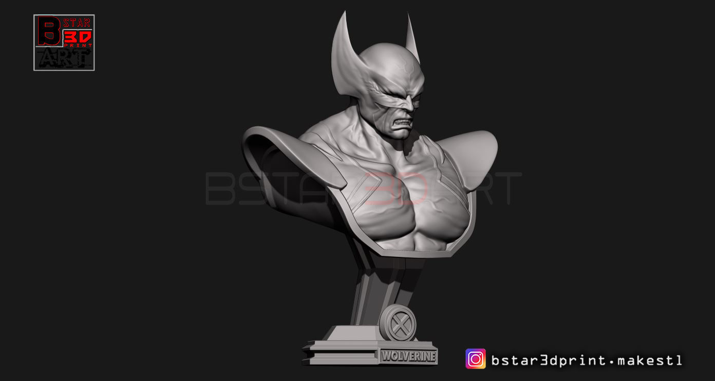 Wolverine Bust - X men  - from Marvel 3D print model_8