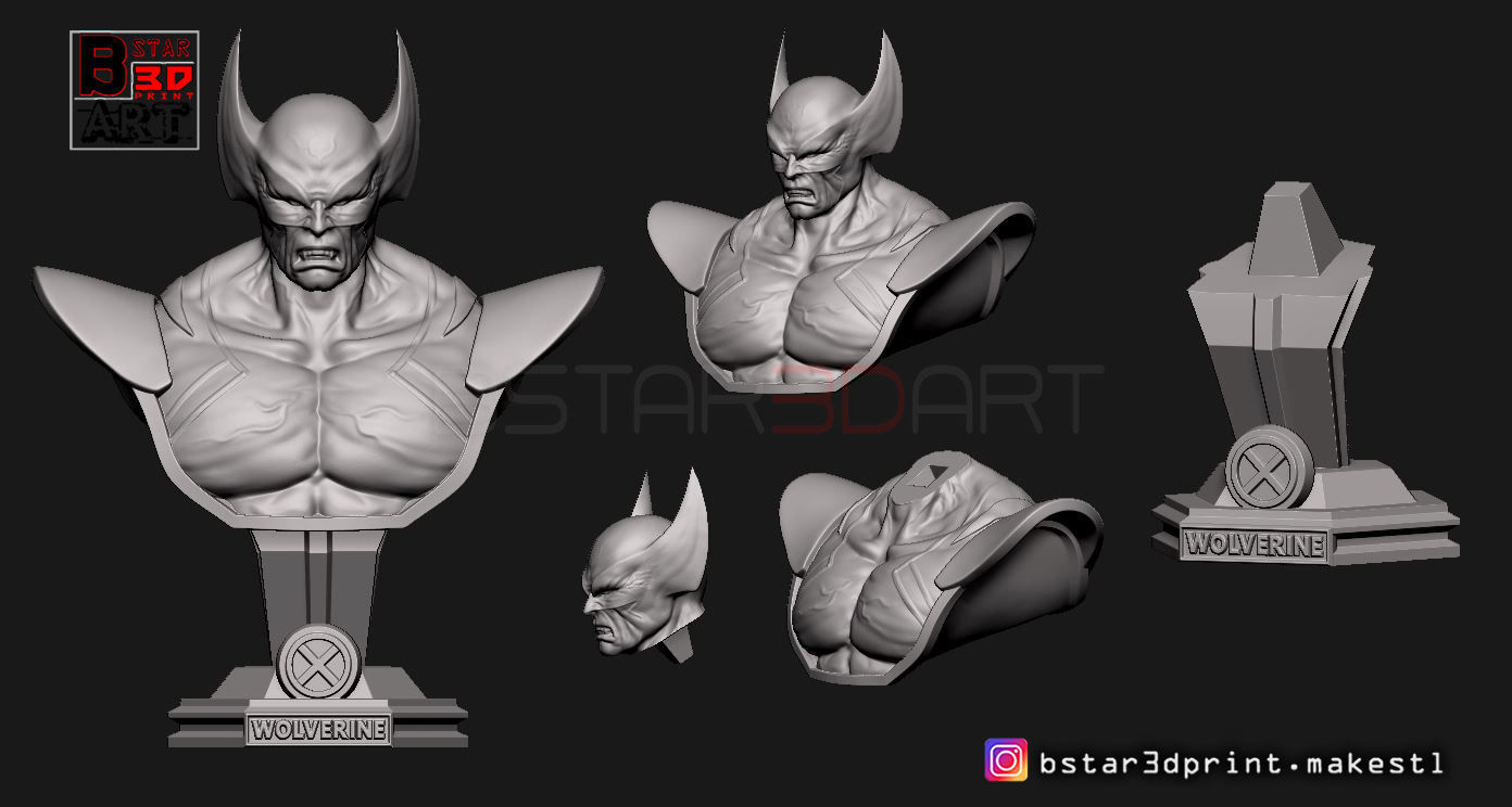 Wolverine Bust - X men  - from Marvel 3D print model_10