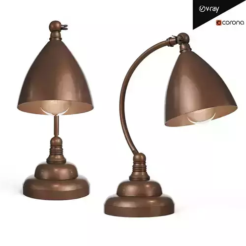 Brentwood Table Lamp Dark Brass Low-poly 3D model