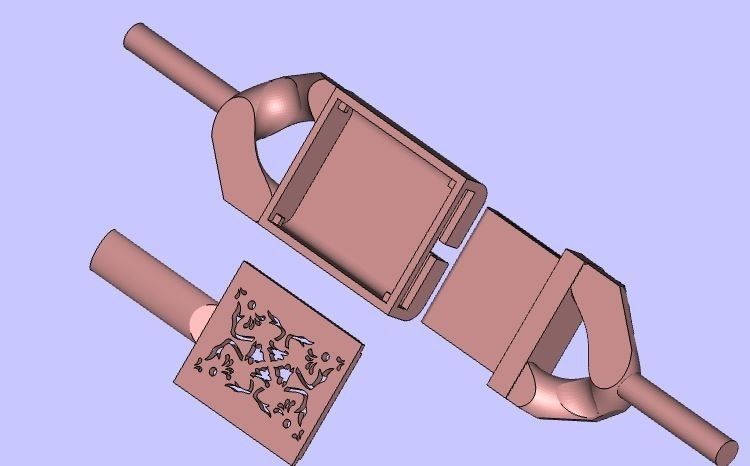 cuban Chain  necklace  bracelet diamond and lock just STL 3D model_17