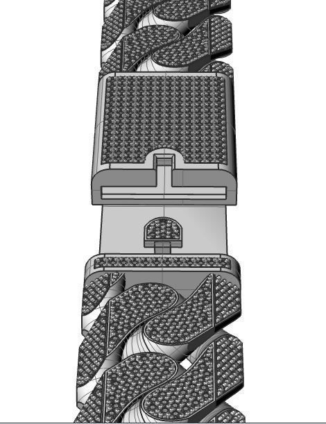 cuban Chain  necklace  bracelet diamond and lock just STL 3D model_13