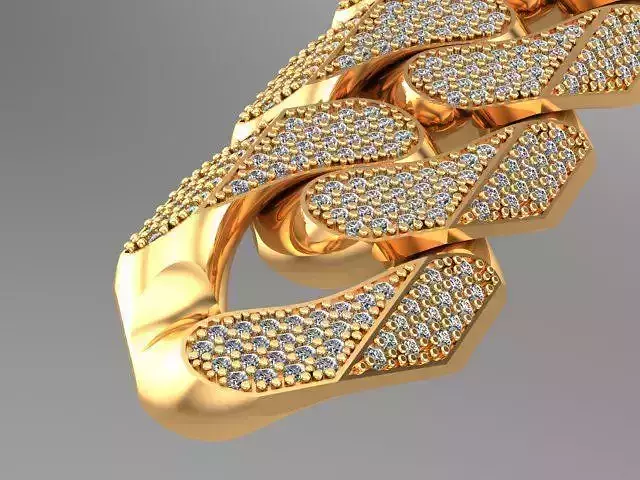 cuban Chain  necklace  bracelet diamond and lock just STL