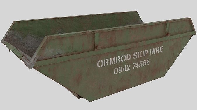 Low poly Skip PBR dump truck Low-poly 3D model