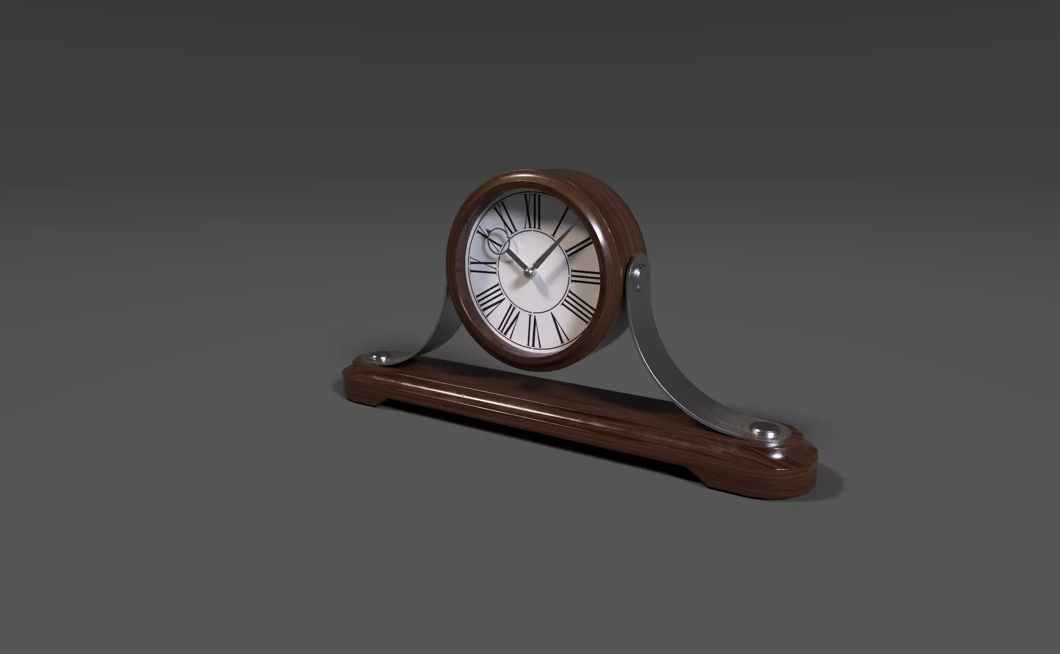 Mantle Clock Low-poly 3D model_0
