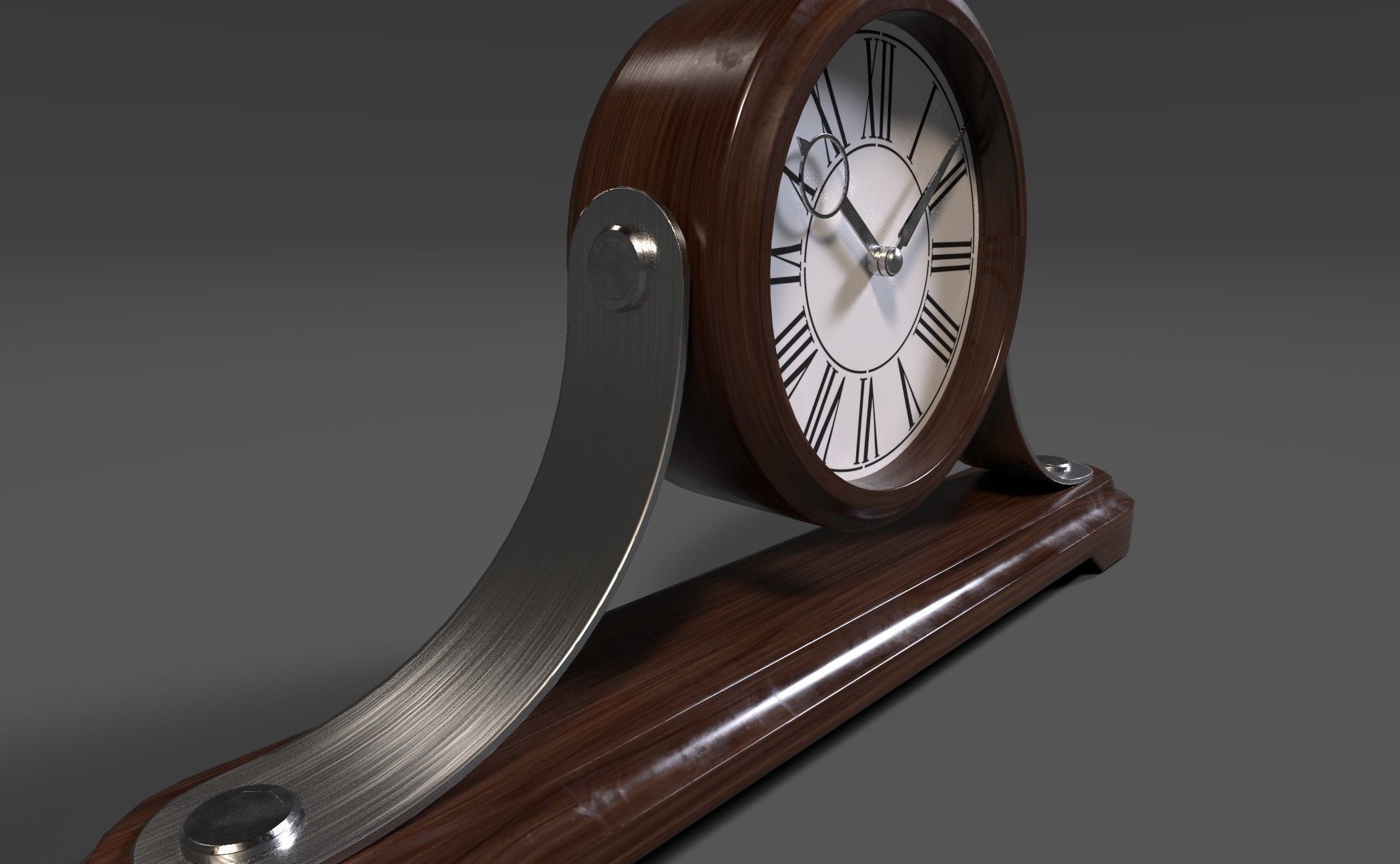 Mantle Clock Low-poly 3D model_1