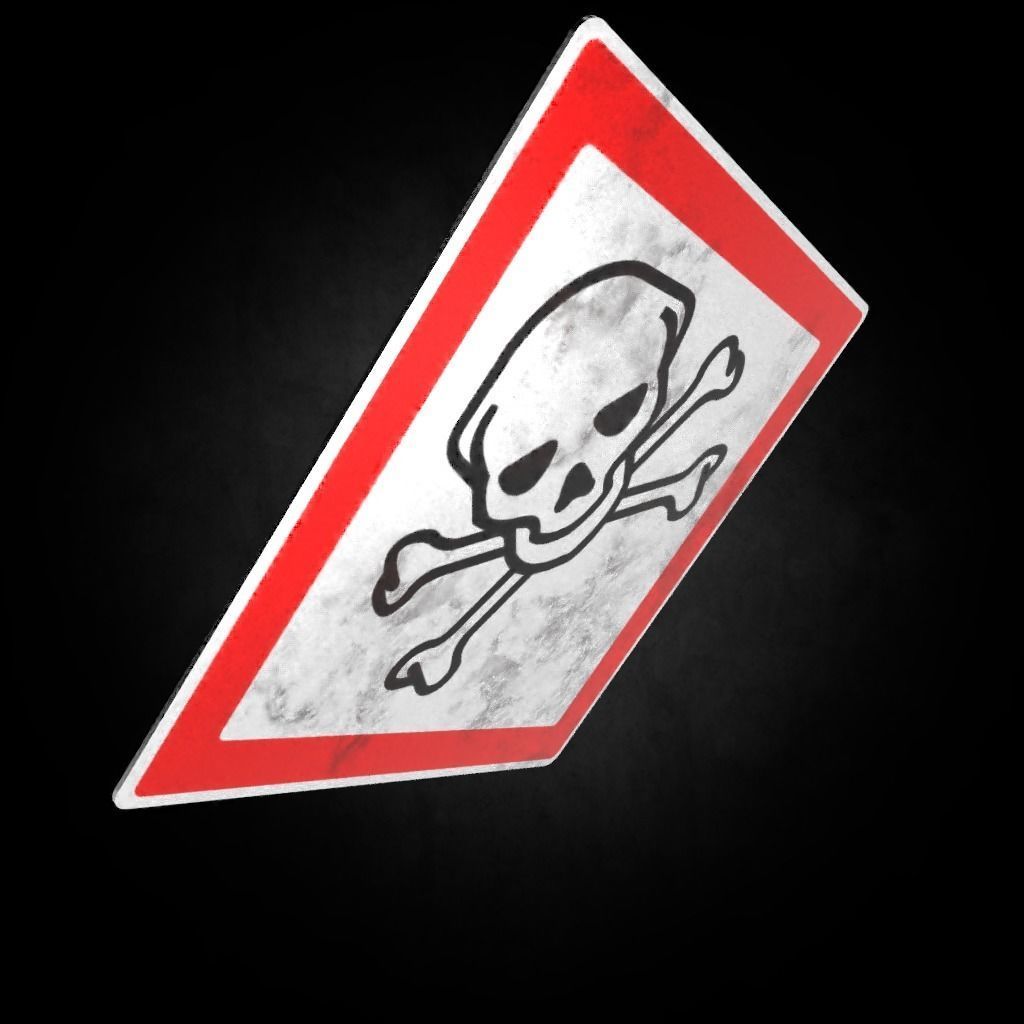 Poisen Sign  Low-poly 3D model_7