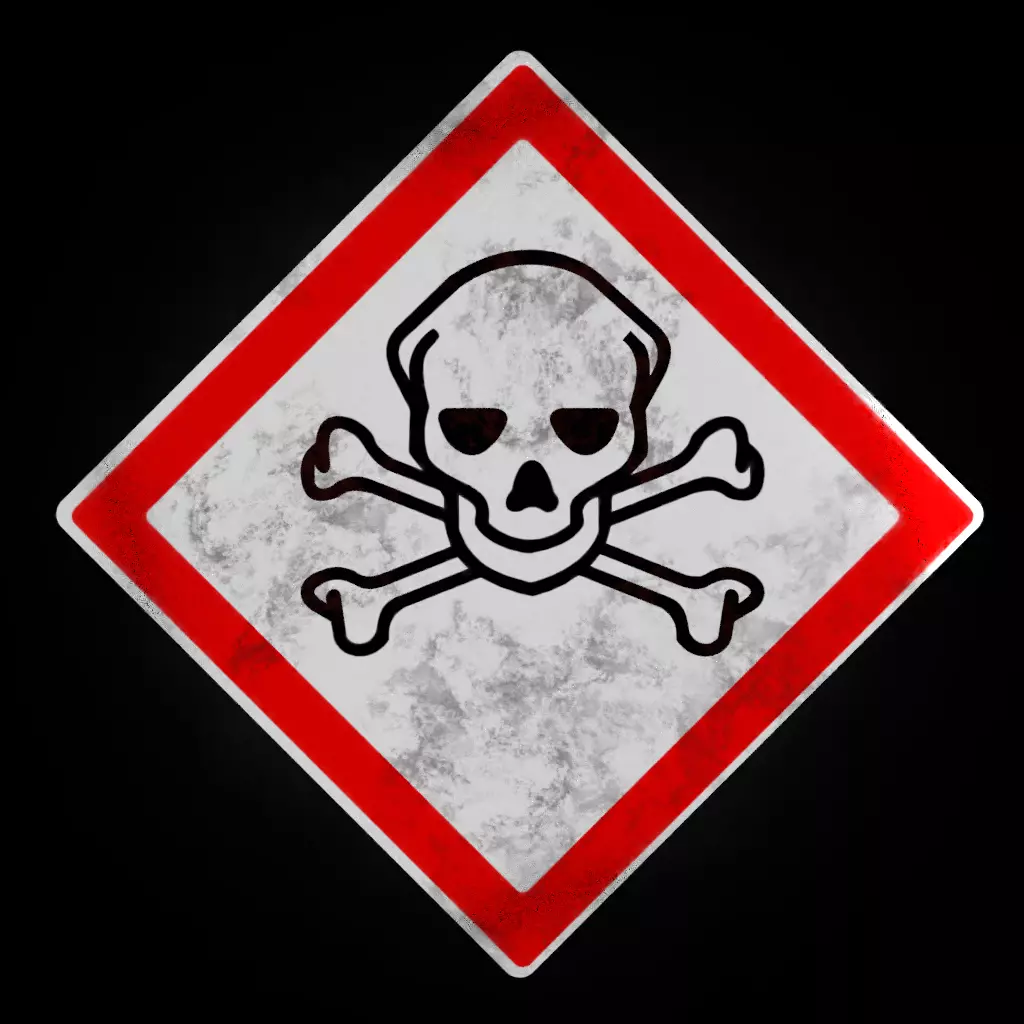 Poisen Sign  Low-poly 3D model_0