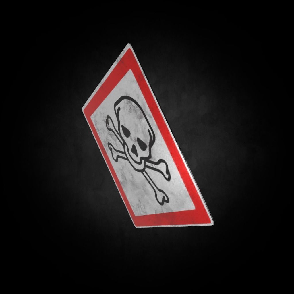 Poisen Sign  Low-poly 3D model_3
